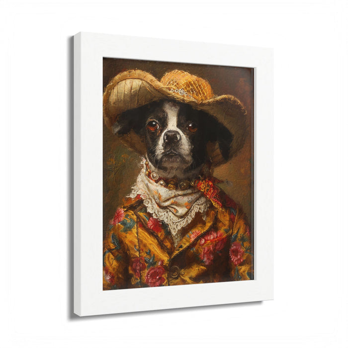 Framed Poster — Rat Terrier in Rodeo Outfit