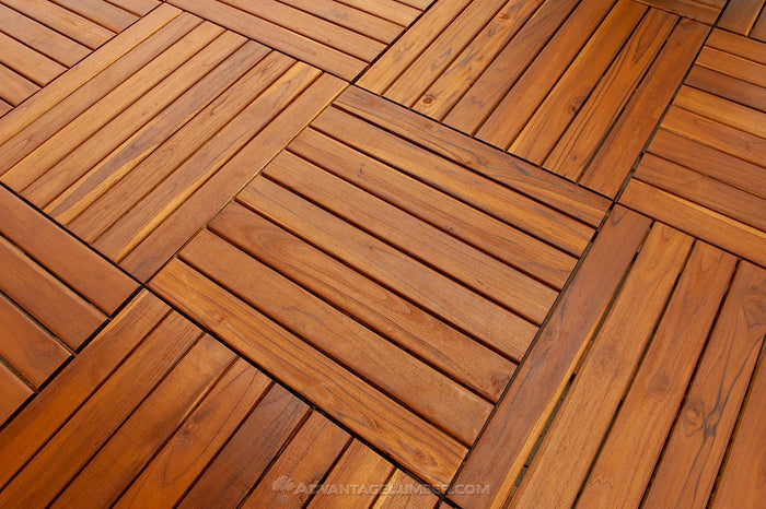 FSC Teak - Plantation Advantage Deck Tiles® 24 x 24 - Smooth - Advantage Lumber