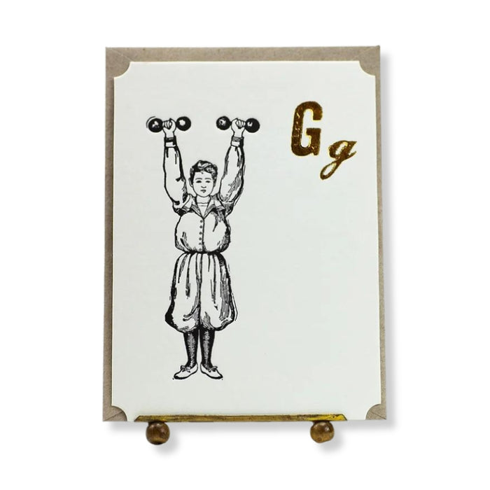 G Letterpress Card - Girl