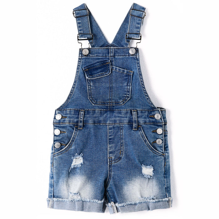 Girls Denim Overall Shorts,4-15 Little Big Boys Jean Overalls