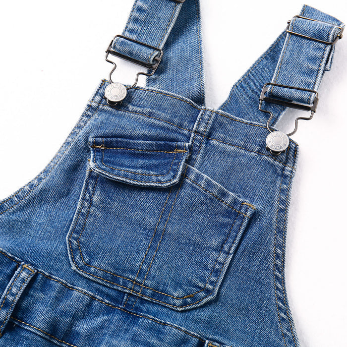 Girls Denim Overall Shorts,4-15 Little Big Boys Jean Overalls