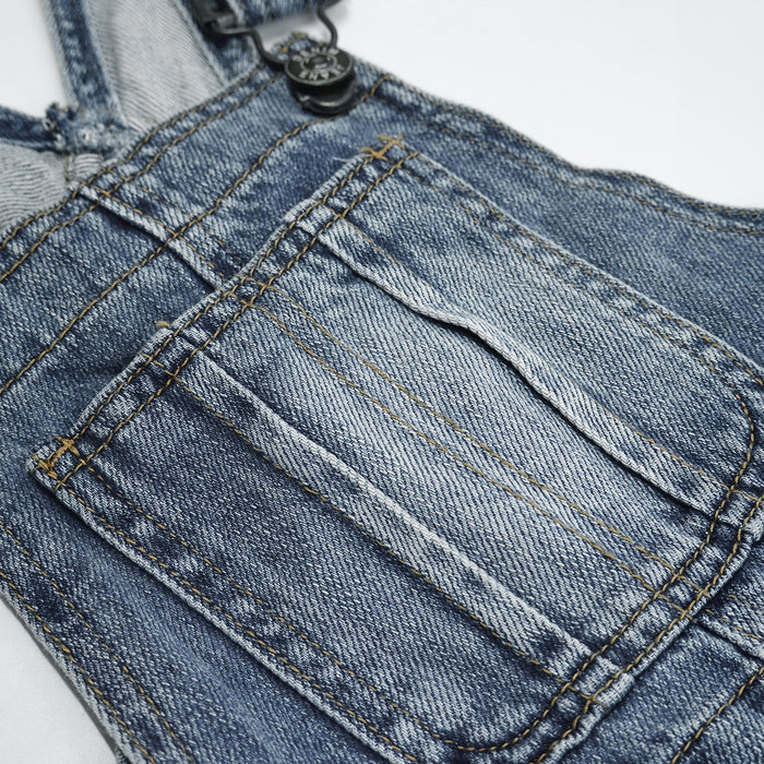 Girls Denim Overalls,Little Big Kids Wide Leg Elastic Inside Jean Dungarees Flared Pants