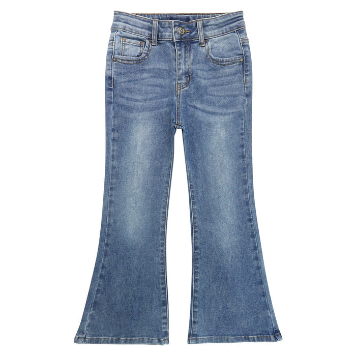 Girls Flared Denim Pants, 18M-14T Wide Age Ranges Elastic Waistband Inside Stretchy Slim Jeans