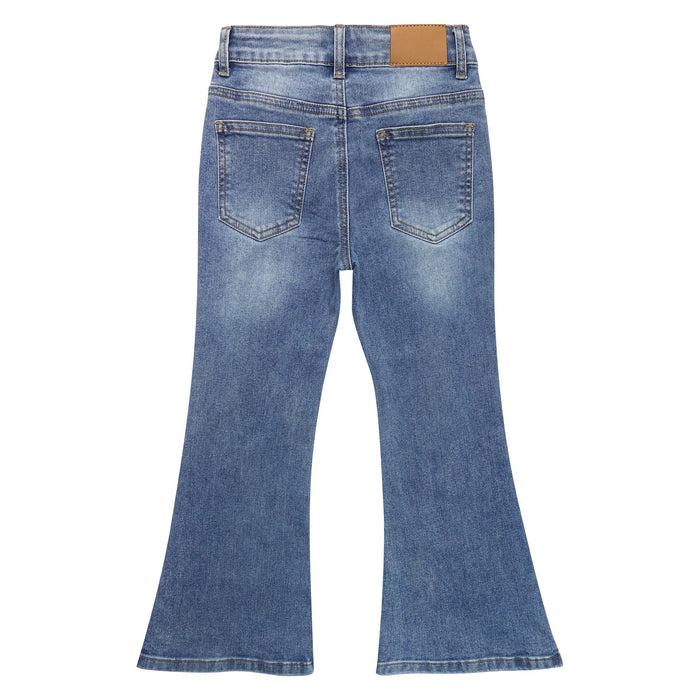 Girls Flared Denim Pants, 18M-14T Wide Age Ranges Elastic Waistband Inside Stretchy Slim Jeans
