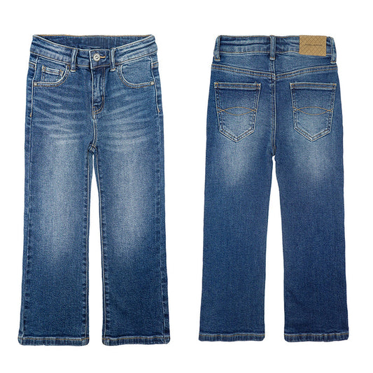 Girls Jeans Little Big Elastic Band Inside Stretchy Micro Flared Boot Cut Denim Pants