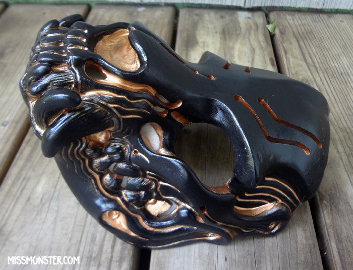 GLOW SKULL MASK- RED GOD- OOAK
