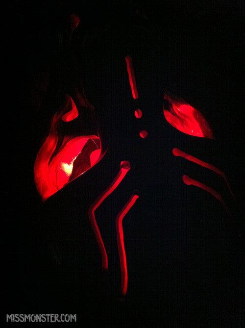 GLOW SKULL MASK- RED GOD- OOAK