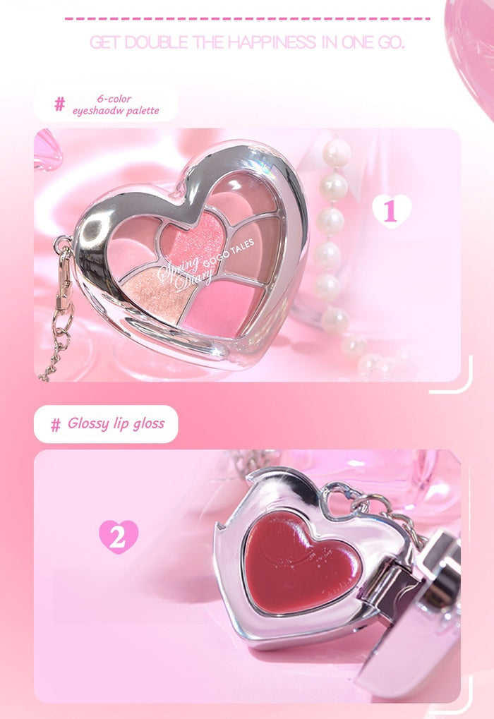 GOGO TALES Hearts 2 Hearts 6-color Eyeshadow & Lip Gloss Set T5236