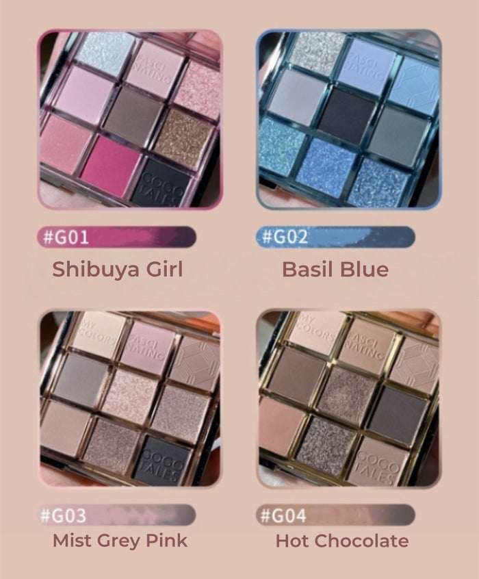 GOGO TALES Romantic Retro 9-color Smokey Eyeshadow Palette T4847