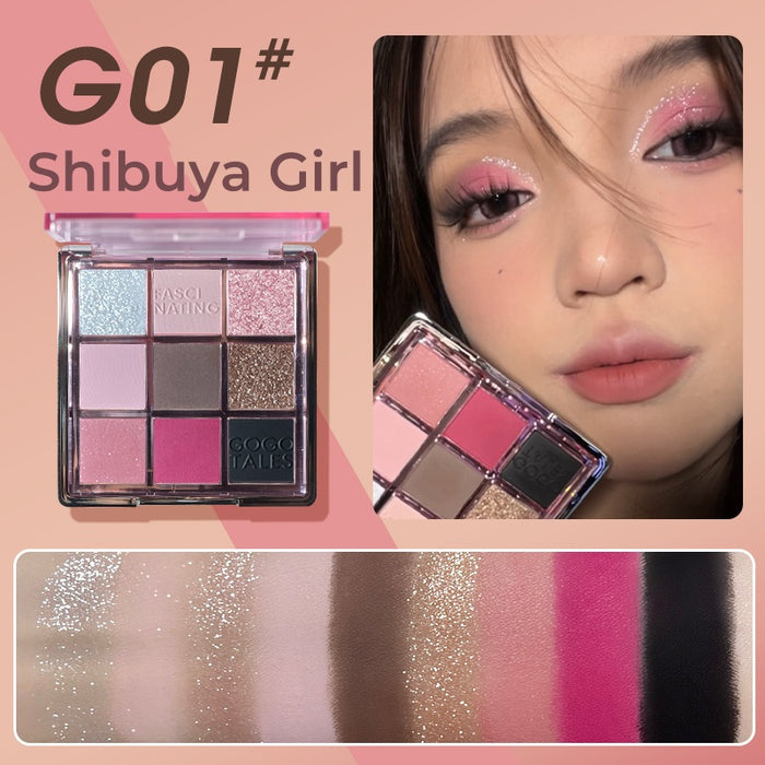 GOGO TALES Romantic Retro 9-color Smokey Eyeshadow Palette T4847