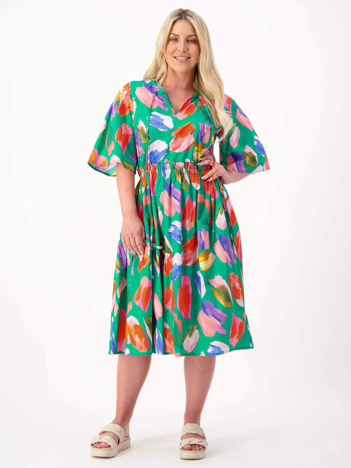 Green paint dress