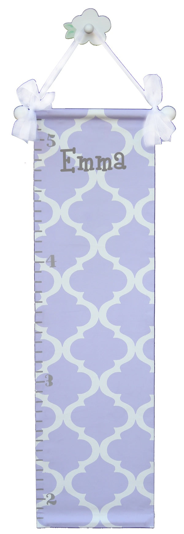 Growth Chart-Lavender Trellis with Flower Hook