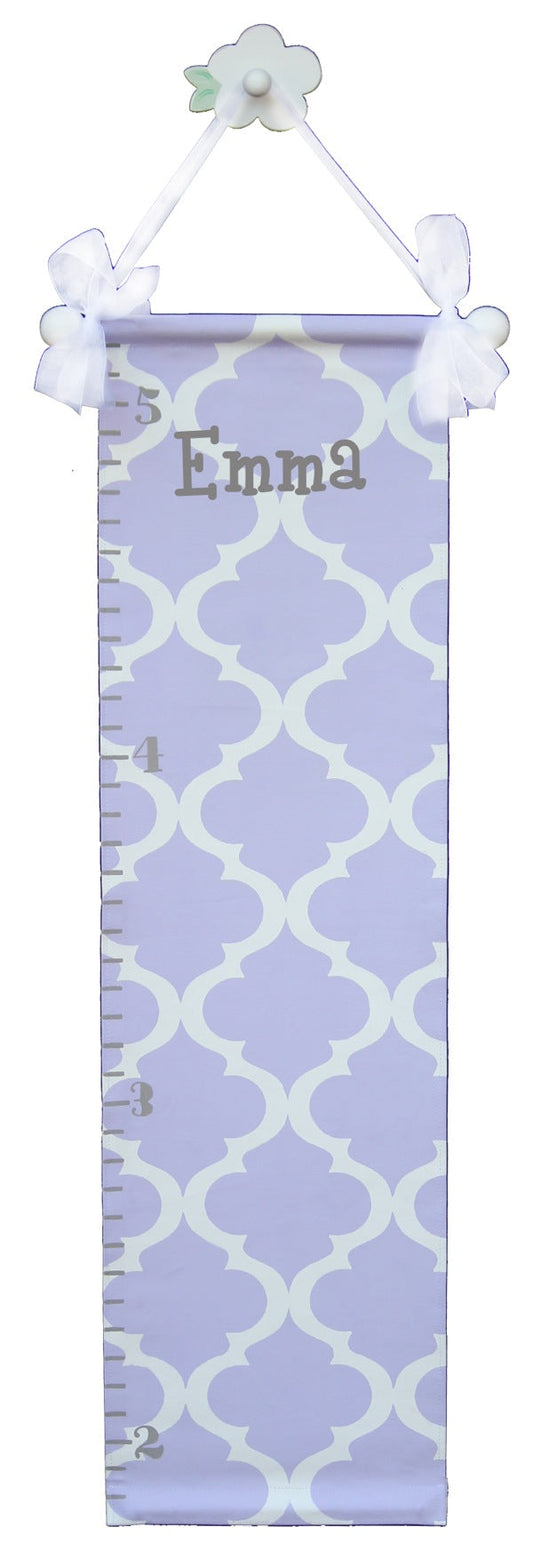 Growth Chart-Lavender Trellis with Flower Hook