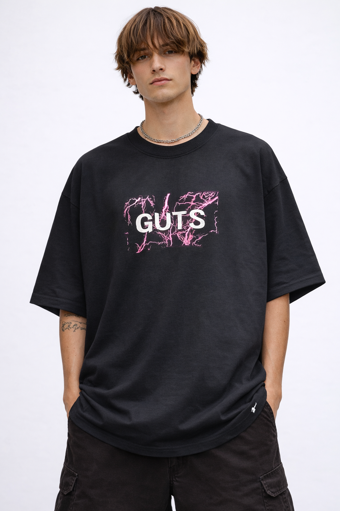 “GUTS – The Unbroken Spirit” Oversized Tee – Black Edition