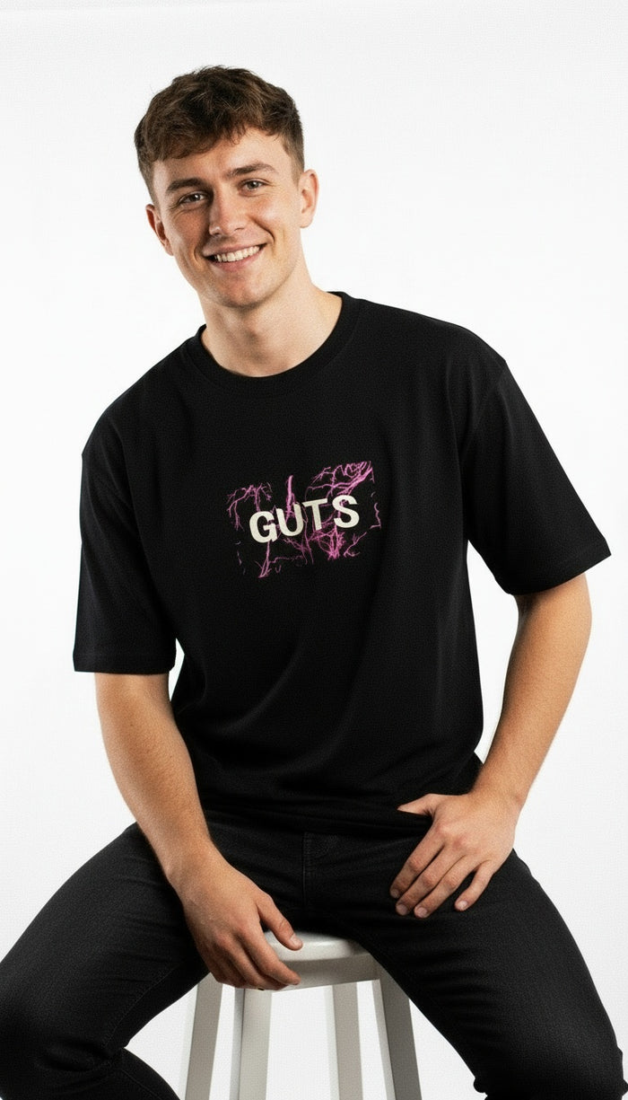 “GUTS – The Unbroken Spirit” Oversized Tee – Black Edition