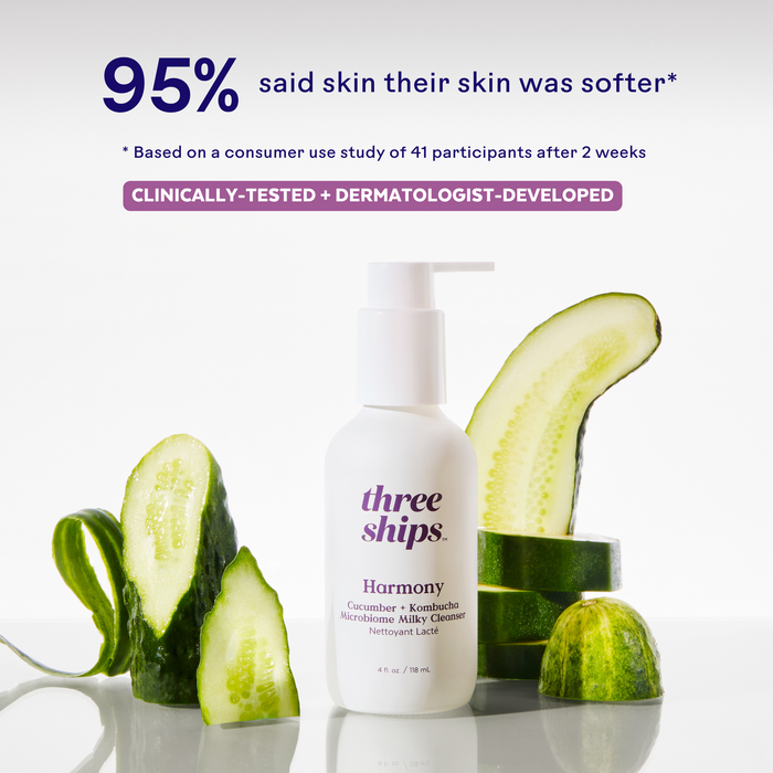 Three Ships-Harmony Cucumber + Kombucha Microbiome Balancing Cleanser-Skincare-628110639745_3_Stats-The Detox Market |