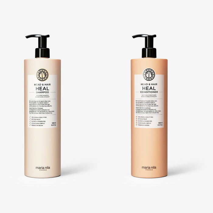 Head & Hair Heal Liter Bundle: 1 liter shampoo and 1 liter conditioner - Maria Nila at Solvi Salon, Boise, Idaho