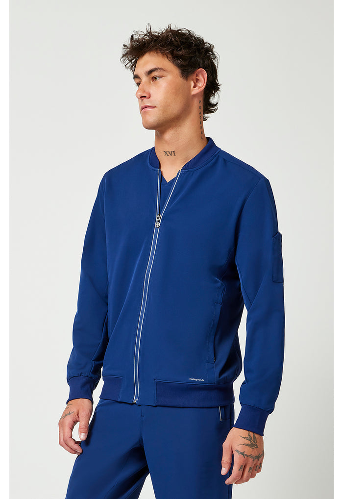Healing Hands 360 Mens Samuel Bomber Scrub Jacket