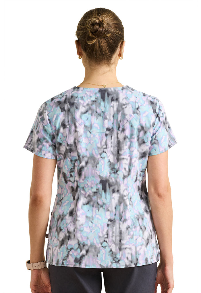 Healing Hands Purple Label Color Flow Printed Amanda Scrub Top
