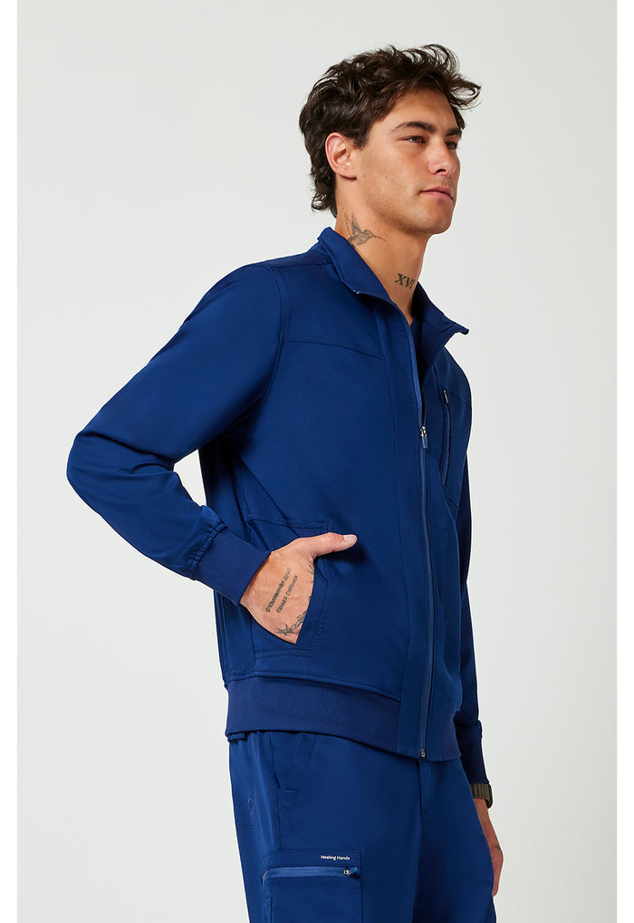 Healing Hands Purple Label Mens Jonathan Bomber Scrub Jacket