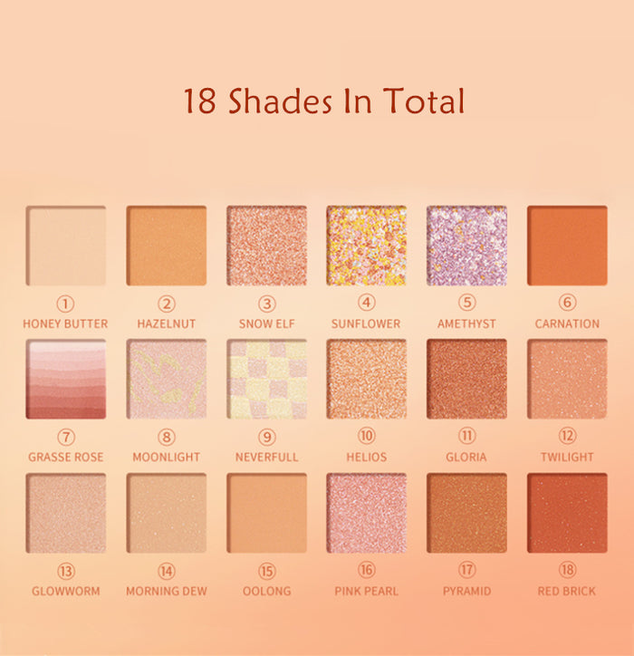 Heir Bloom In Dawn 18 Colors Eyeshadow Palette T4008