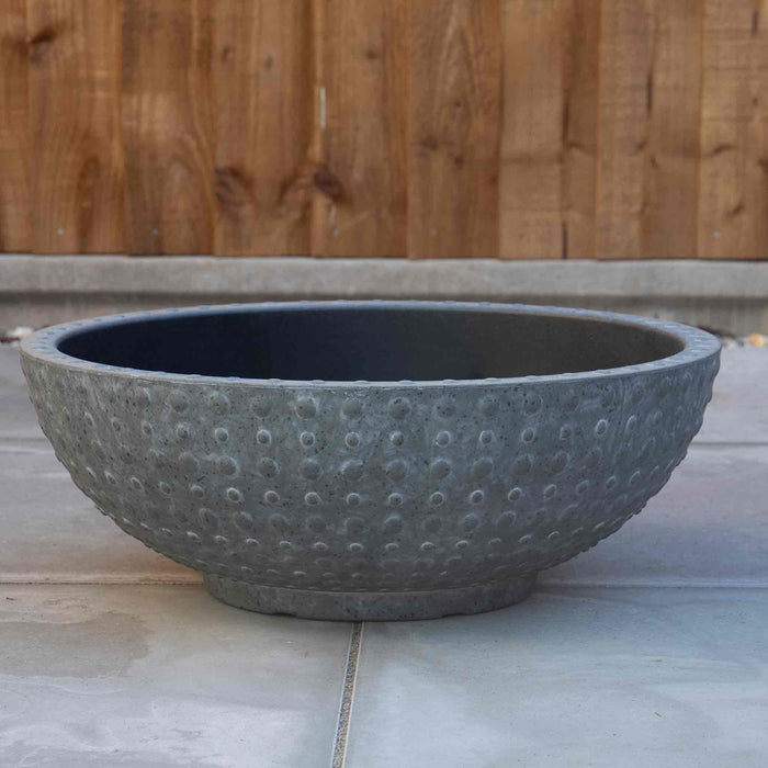 Hobnail Bowl Planters in Faux Concrete 45cm