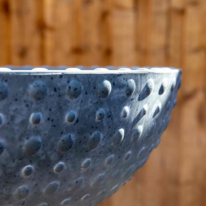 Hobnail Bowl Planters in Faux Concrete 45cm