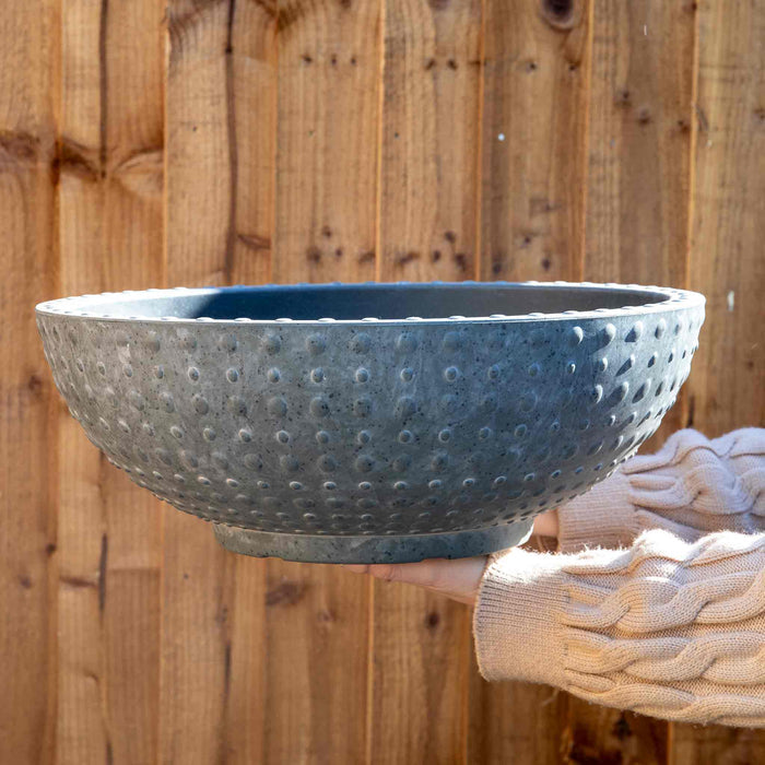 Hobnail Bowl Planters in Faux Concrete 45cm