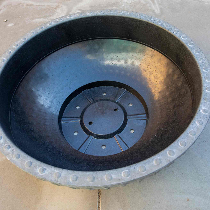Hobnail Bowl Planters in Faux Concrete 45cm