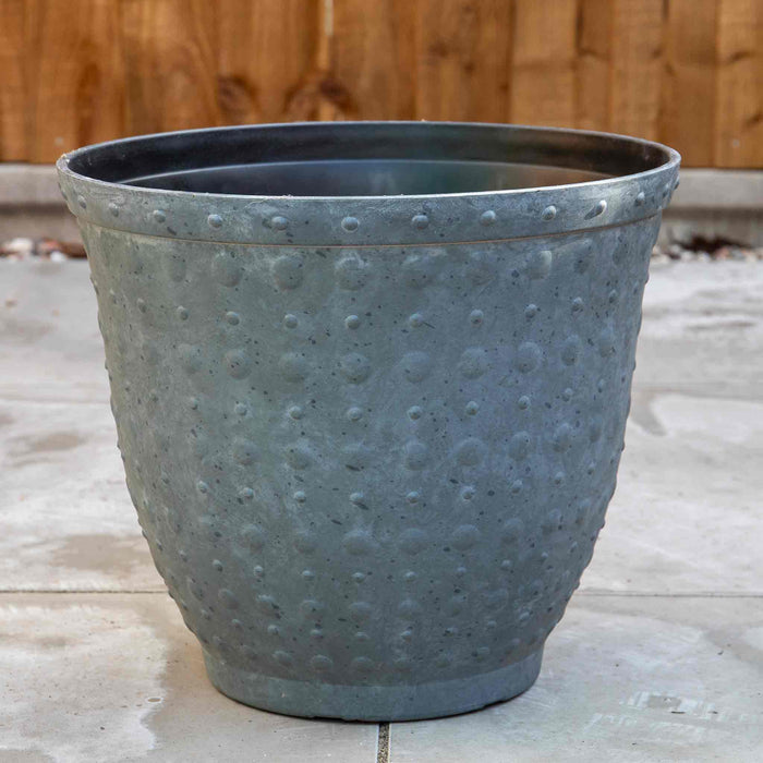 Hobnail Planter in Faux Concrete 33cm