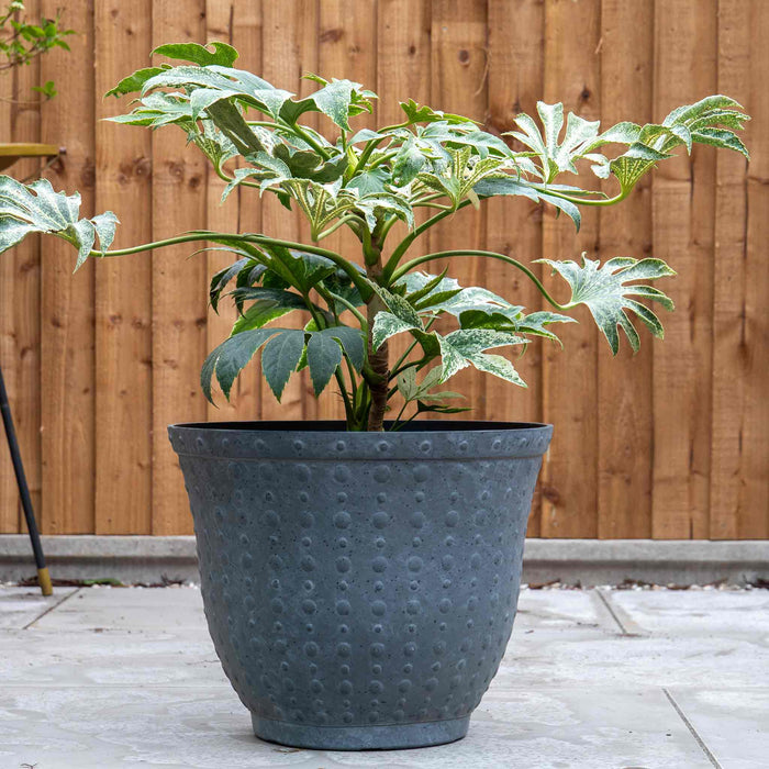 Hobnail Planter in Faux Concrete 43cm