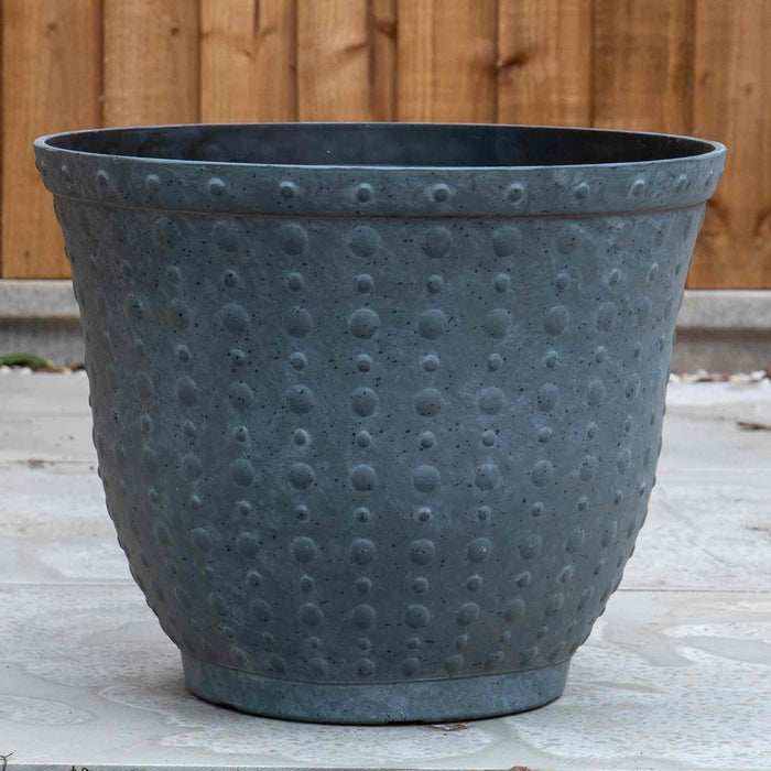 Hobnail Planter in Faux Concrete 43cm