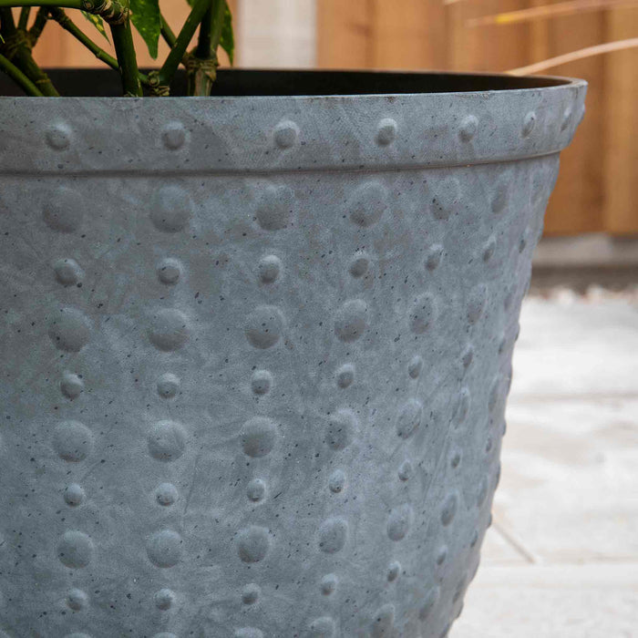 Hobnail Planter in Faux Concrete 43cm