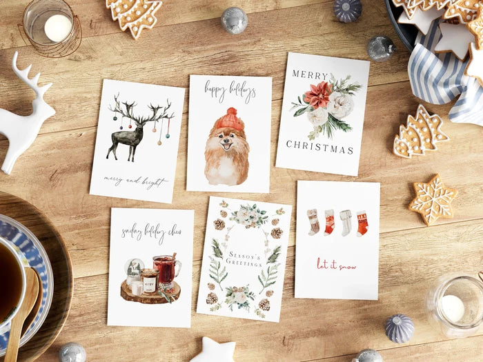 Holiday Folding Card Animal Set, 24 pack