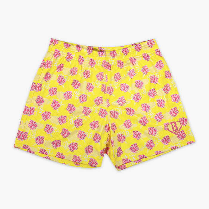 Home Run Sugar Pink Lemonade youth shorts — front view