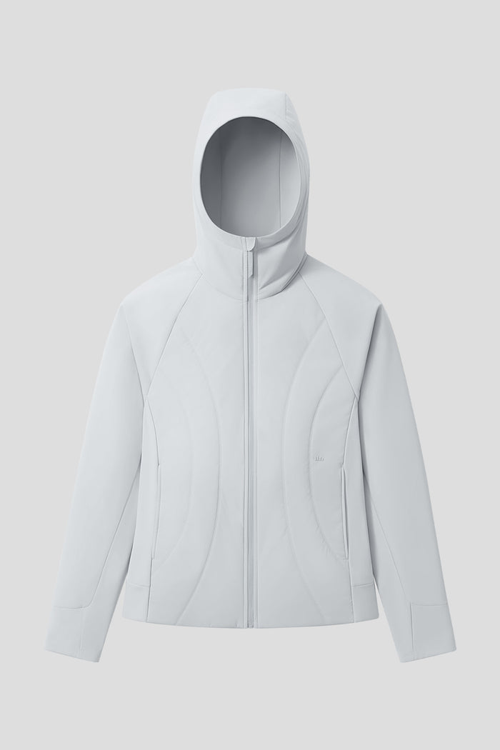 beneunder hoodbreeze womens medium warmth hooded stretch fleece jacket #color_gray