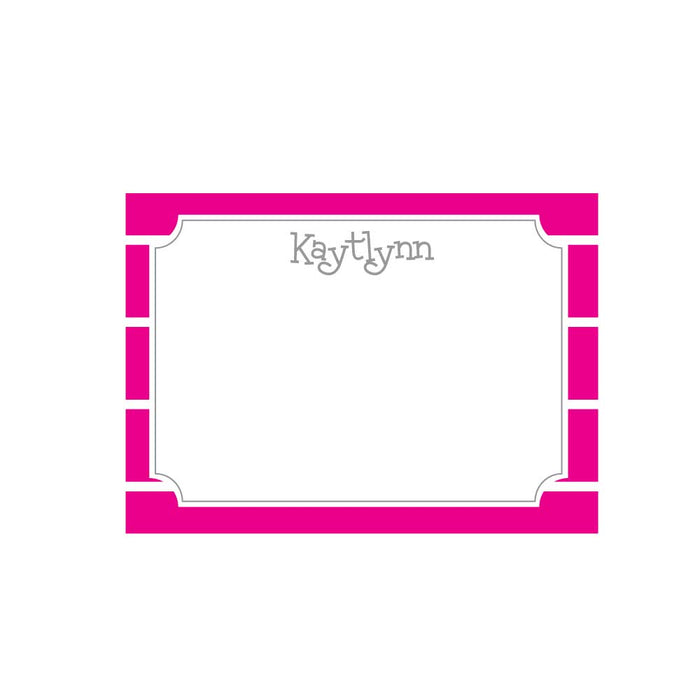 Hot Pink Stripe Flat Note - Barque Gifts