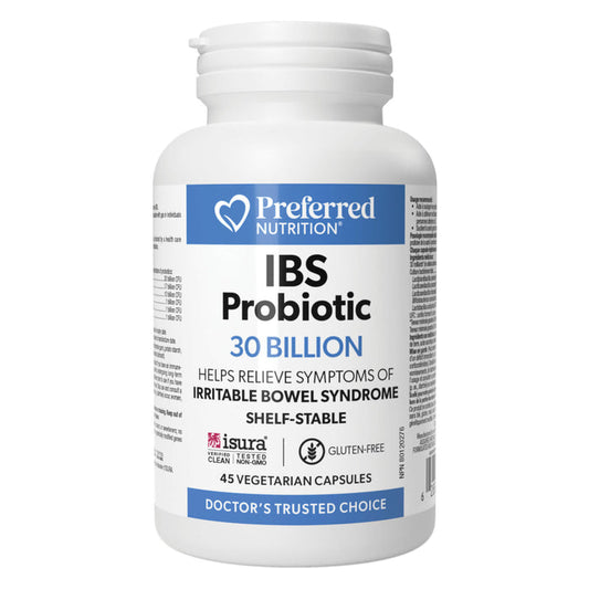 Bottle of Natural Factors IBS Probiotic 30 Billion - Shelf Stable 45 Vegetarian Capsules