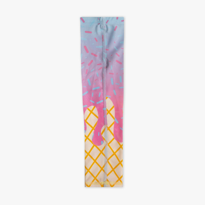 Adult model wearing ice Cream Arm Sleeve Frosted sleeve