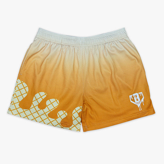 Orange Ice Cream Creamsicle shorts — front view