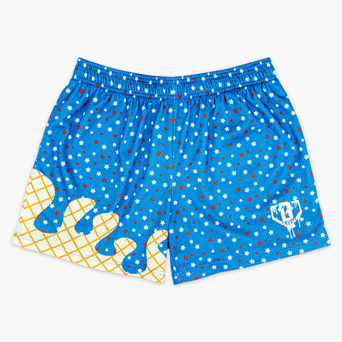 Blue Ice Cream USA shorts — front view