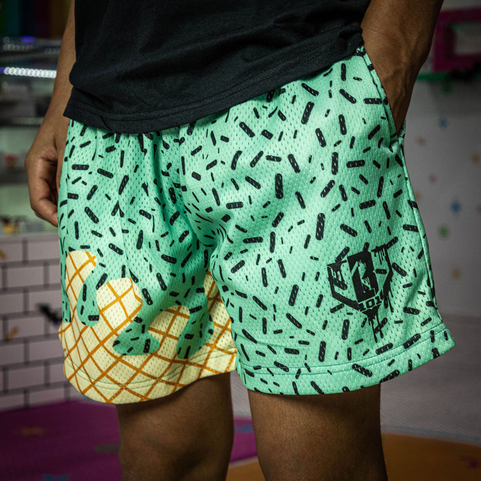 Ice Cream Mint Baseball Mesh Shorts