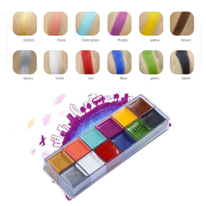 IMAGIC 12 Colors Flash Tattoo Face Body Paint T1911