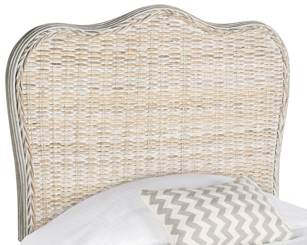 Imelda Rattan Headboard in White Wash