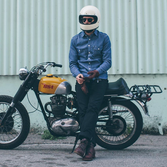 Indigo Jacquard Dot Utility Shirt