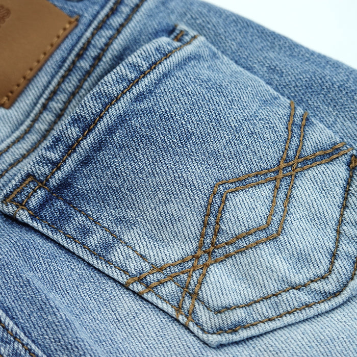 Infant Jeans,Baby Toddler Elastic Band Inside with D-ring Damaged Fashion Soft Stretch Denim Pants