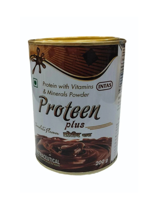 Intas Proteen Plus Protein Chocolate Flavoured Powder (200 gm)