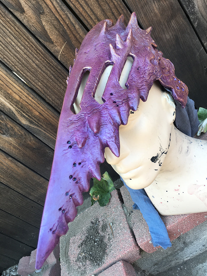 IRIDESCENT CORVUS HELM WITH PURPLE LEDS