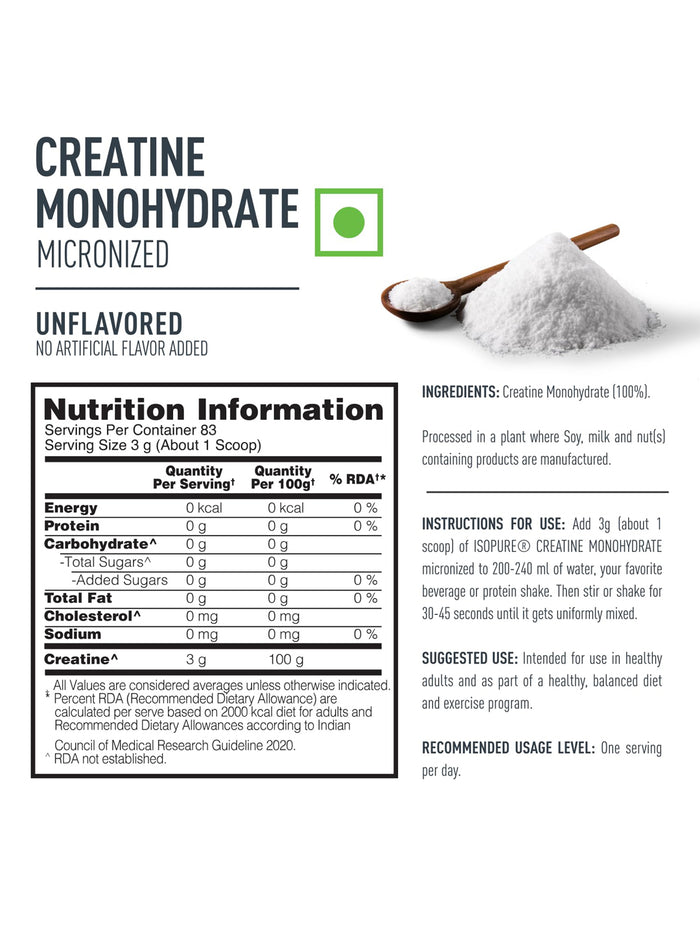 Isopure Creatine Monohydrate Powder (250 g)