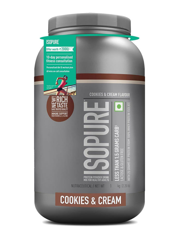 Isopure Low Carb Whey Protein Isolate Cookies & Cream Powder (1 kg)